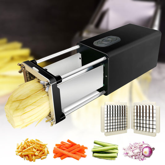 Gadget da cucina elettrico per tagliare le patatine fritte con lame in acciaio inossidabile per verdure, patate e carote, per uso domestico commerciale