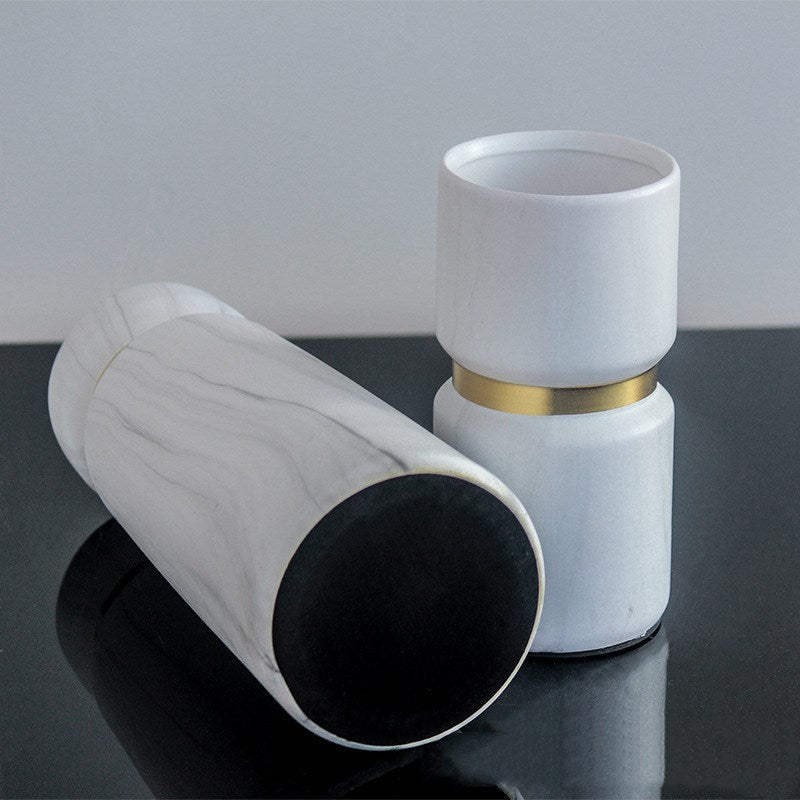 Vaso moderno ceramica - effetto marmo elegante e raffinato
