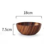 Ciotola in legno naturale da cucina, ciotola per frutta e insalata, contenitore per alimenti per la casa, utensili in legno, nota la dimensione.