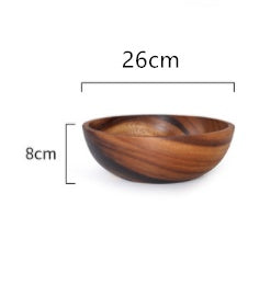 Ciotola in legno naturale da cucina, ciotola per frutta e insalata, contenitore per alimenti per la casa, utensili in legno, nota la dimensione.