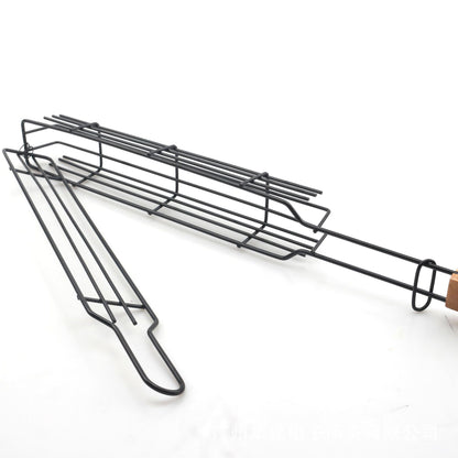 Supporto griglia legno - Barbecue rete salsicce pratico