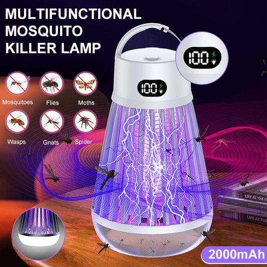 Lampada antizanzare con display digitale, trappola per zanzare a scossa elettrica, repellente per insetti senza radiazioni, per camera da letto, gadget estivi per esterni