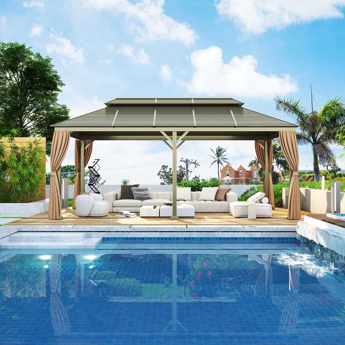 Tende gazebo 3x6m privacy protezione sole vento