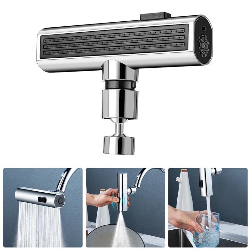 Rubinetto da cucina cascata con uscita splash proof e ugello rotante