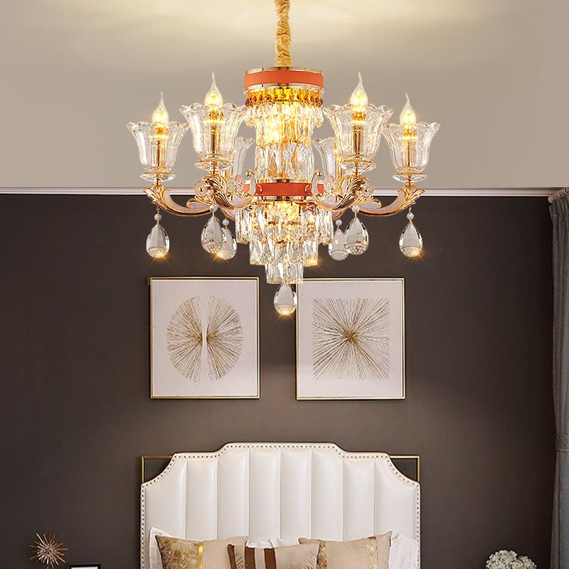Lampadario cristallo ristorante - illuminazione professionale raffinata