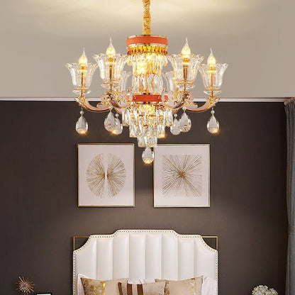 Lampadario cristallo ristorante - illuminazione professionale raffinata
