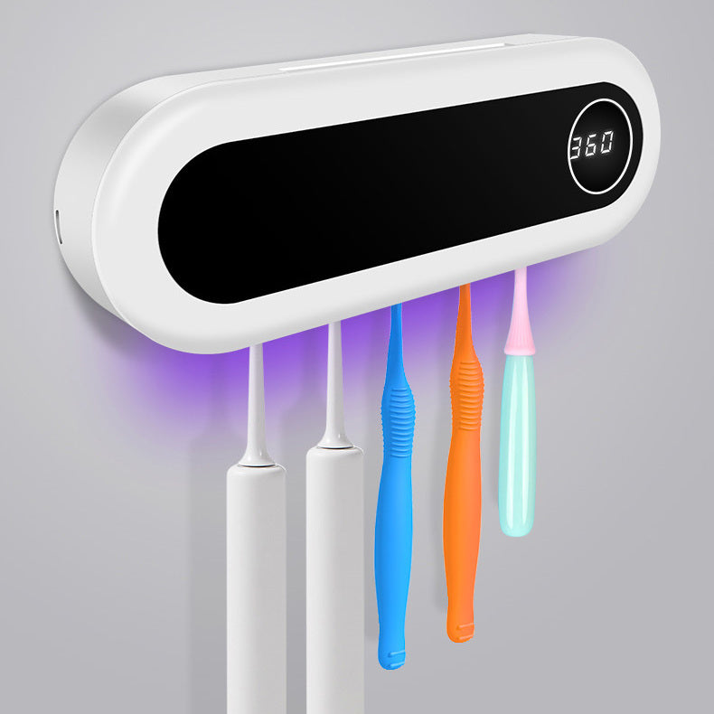 Portaspazzolino da denti a parete, portaspazzolino intelligente, sterilizzatore UV, dispenser di dentifricio, sppremiagrumi per accessori da bagno