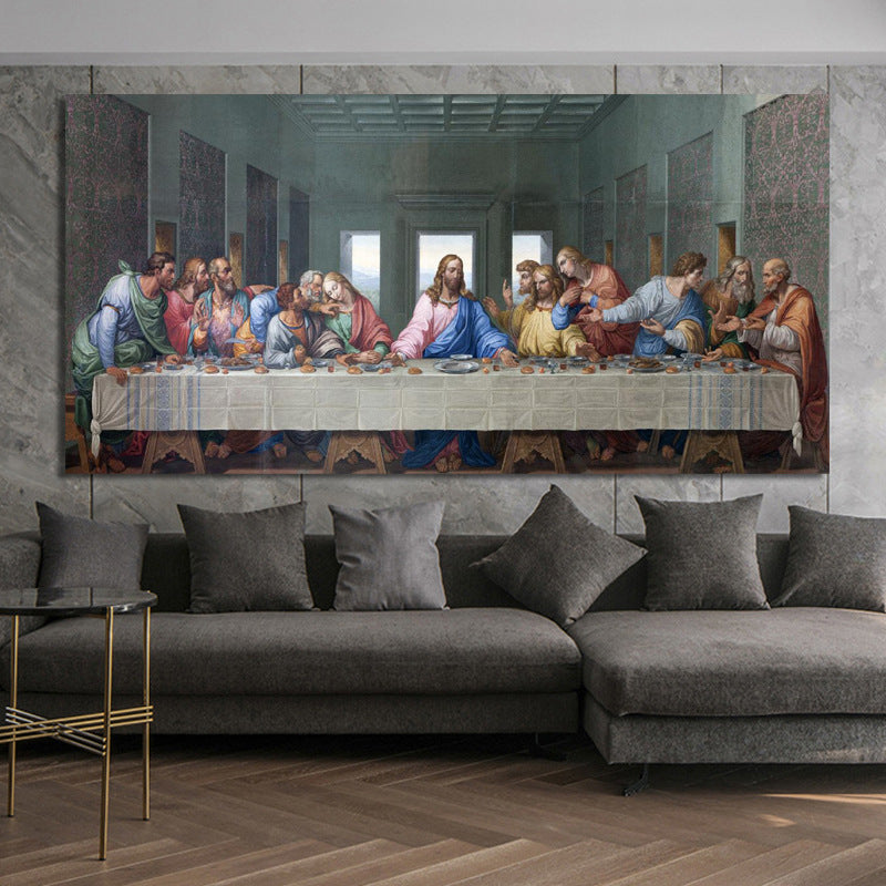 Nucleo di tela dell'Ultima Cena del dipinto a olio di Leonardo da Vinci