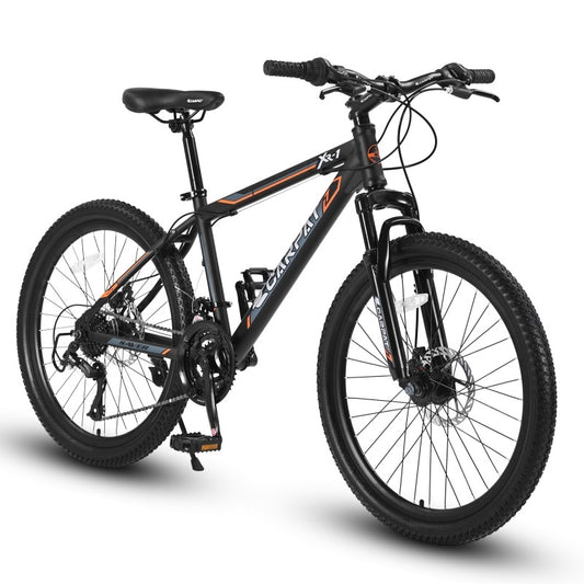 Mountain bike 24 pollici Shimano 21 velocità freni disco sospensione anteriore acciaio
