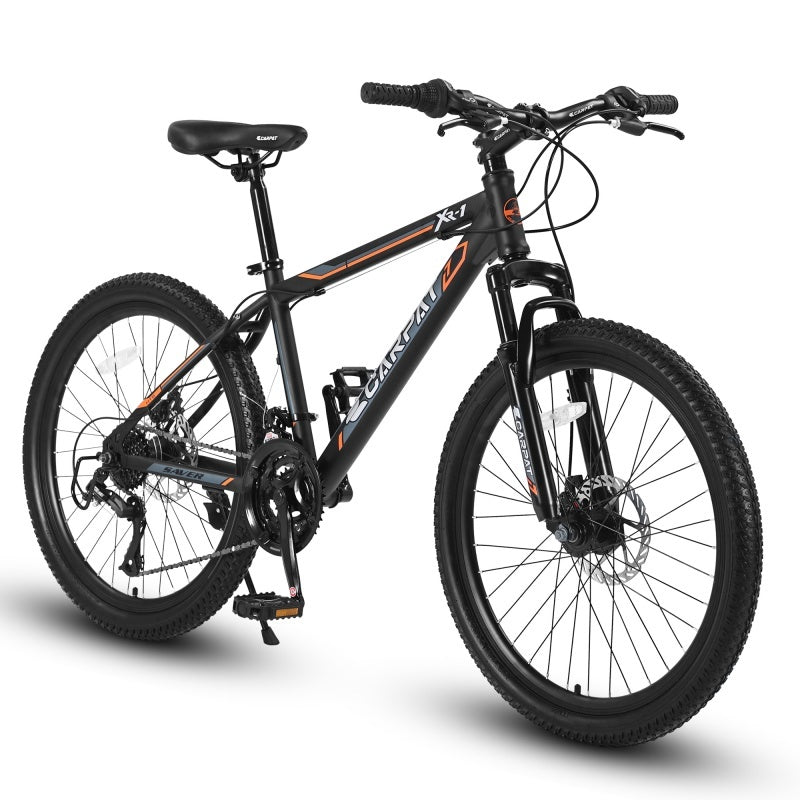 Mountain bike 24 pollici Shimano 21 velocità vista completa freni disco