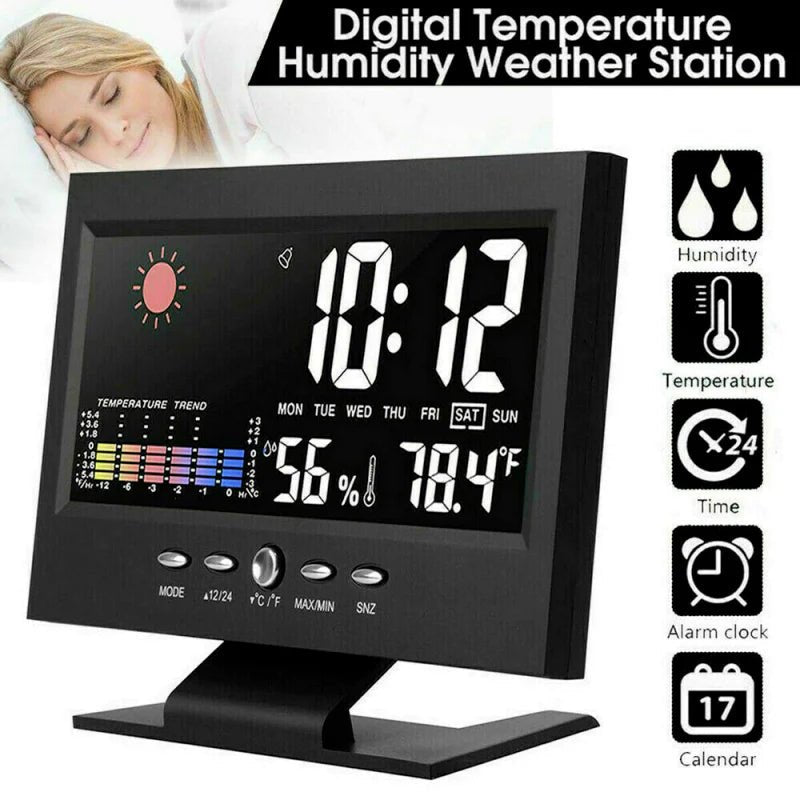 Display multifunzione LED per sveglia, calendario e condizioni meteo