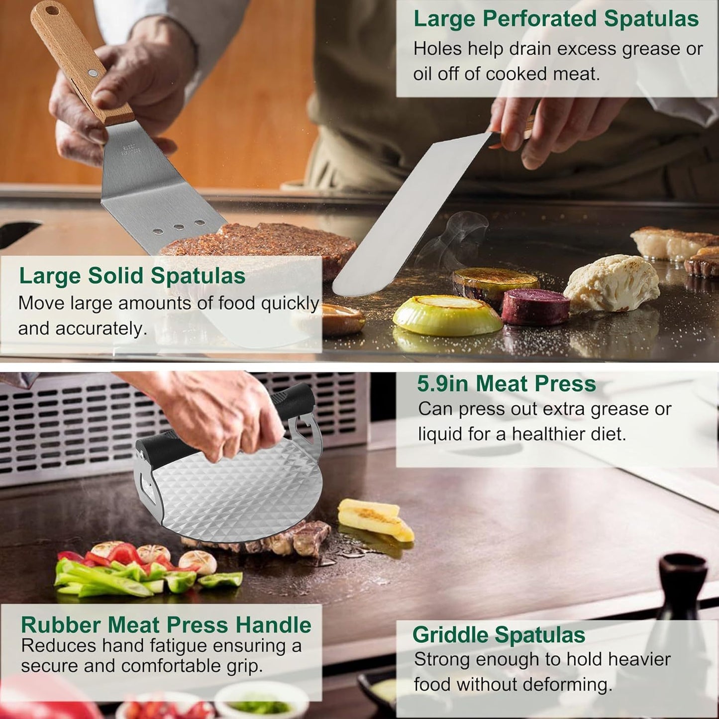 Kit griglia professionale - Utensili BBQ durevoli
