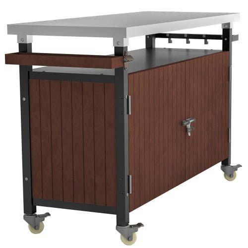 Isola cucina patio carrello griglia ruote ganci accessori