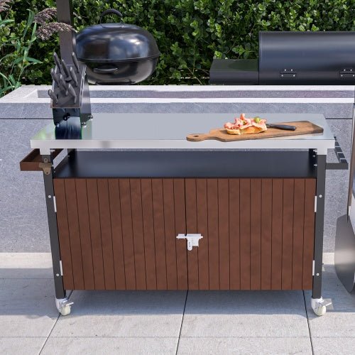 Carrello griglia esterno acciaio inox isola cucina patio ruote