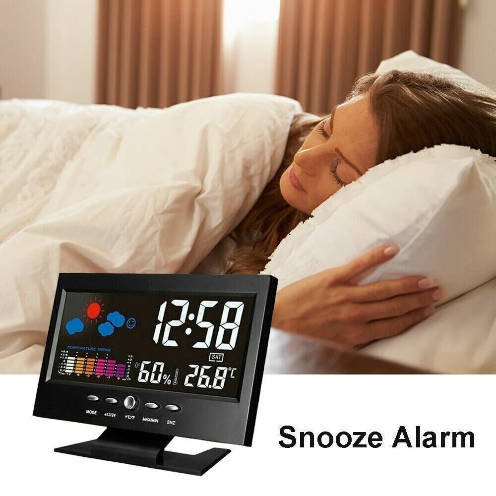 Sveglia digitale LED con retroilluminazione e display temperatura ambiente