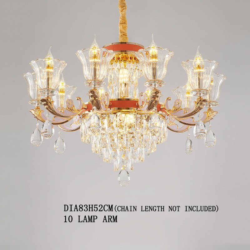 Lampadario cristallo installato - atmosfera elegante e sofisticata