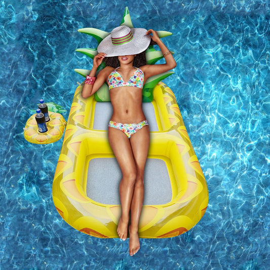 Piscina gonfiabile ananas materasso galleggiante amaca estiva sport acquatici