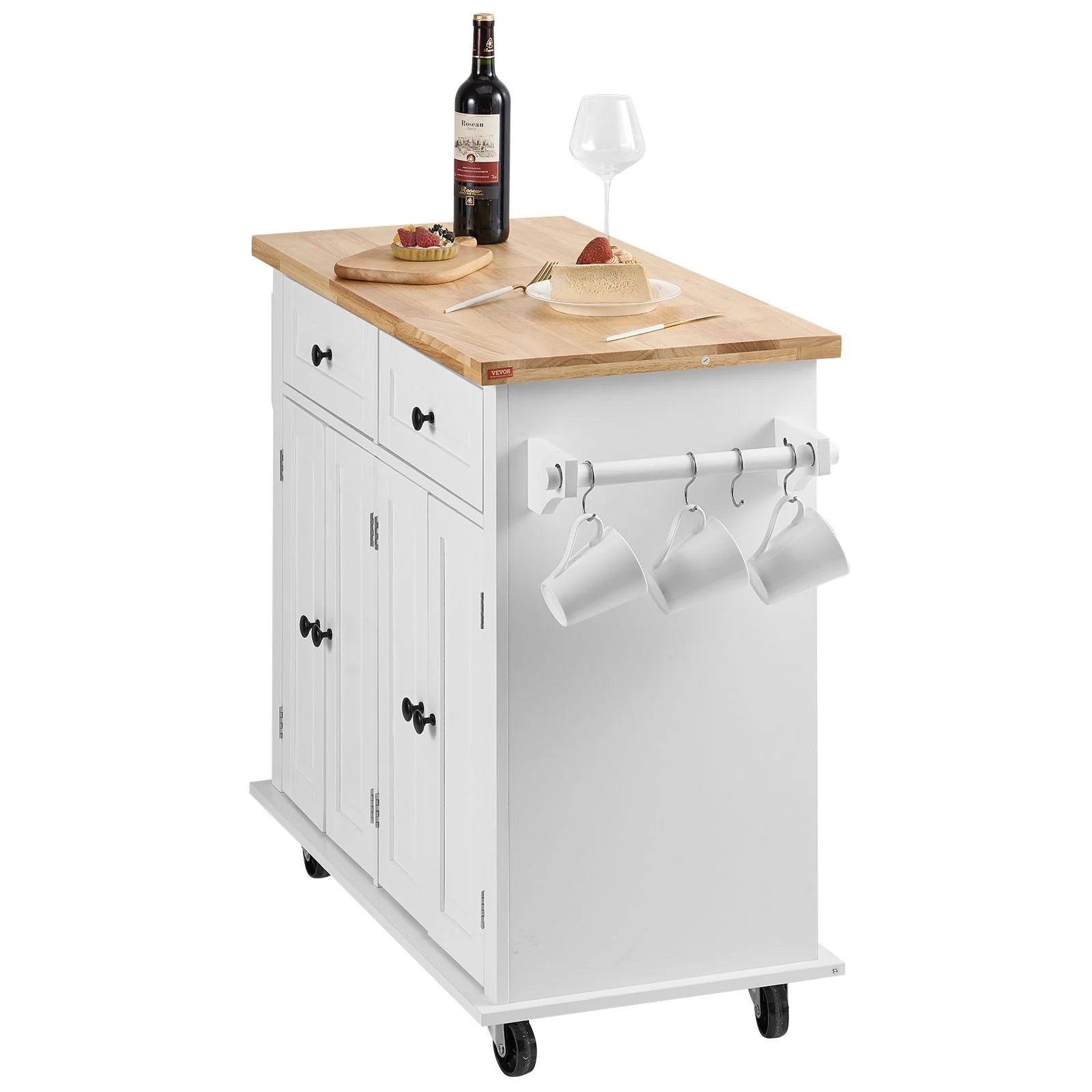 Carrello VEVOR cucina piano legno in ambiente moderno funzionale