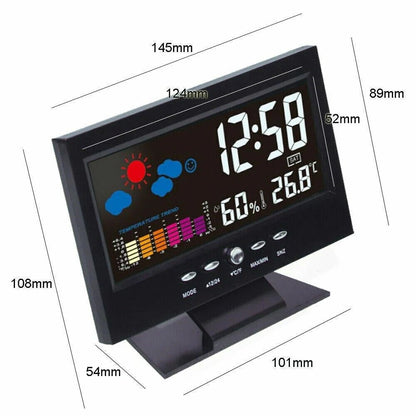 Orologio digitale da tavolo con funzioni sveglia e monitoraggio umidità