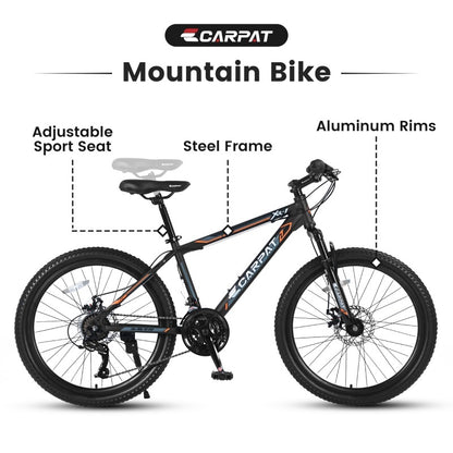 Mountain bike 24 pollici vista laterale cambio Shimano