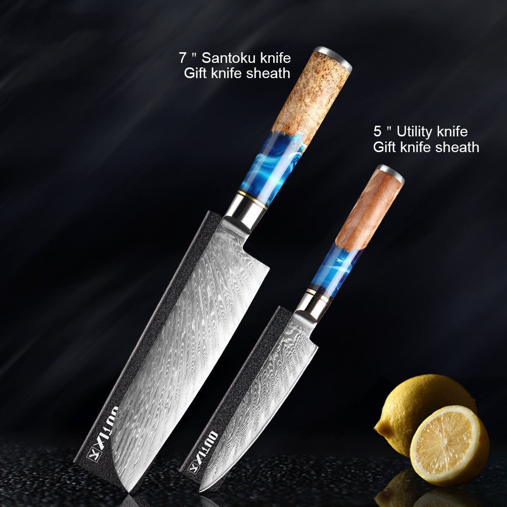 Coltello damasco riflessi - Lama speciale brillante