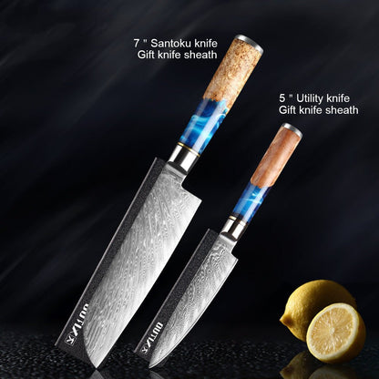 Coltello damasco riflessi - Lama speciale brillante