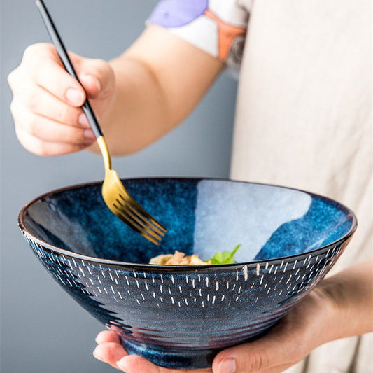 Ciotola ceramica filo stellato - design moderno per ramen e zuppe
