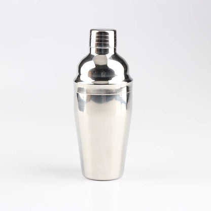 Shaker per cocktail in acciaio inossidabile con supporto in legno per feste in casa e bar