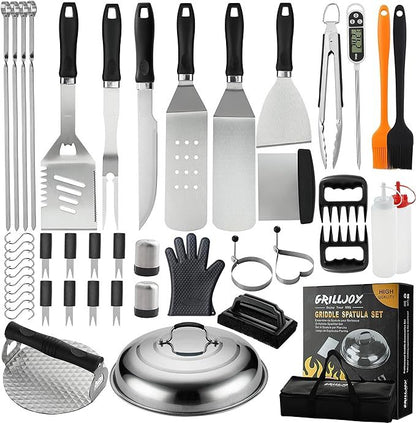  Utensili BBQ acciaio - Set accessori griglia moderni