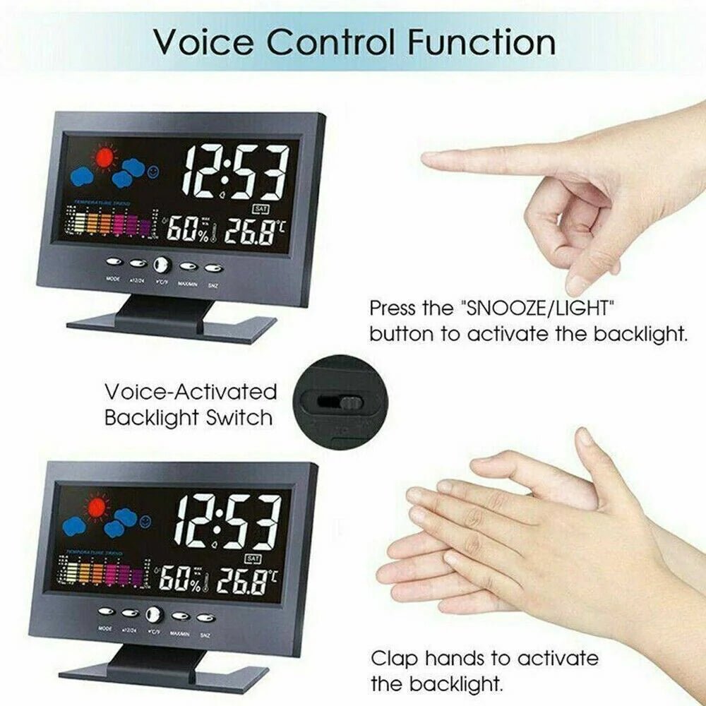 Display digitale LED con funzione snooze e indicatori temperatura
