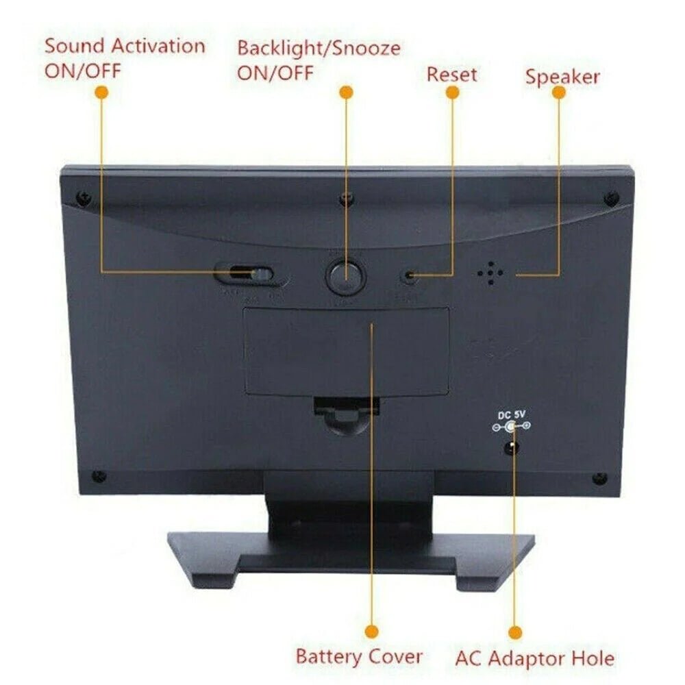 Display LED sveglia con indicatori digitali per temperatura e umidità