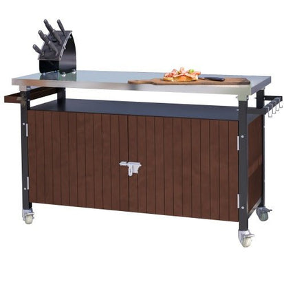 Contenitore carrello griglia organizzazione utensili barbecue