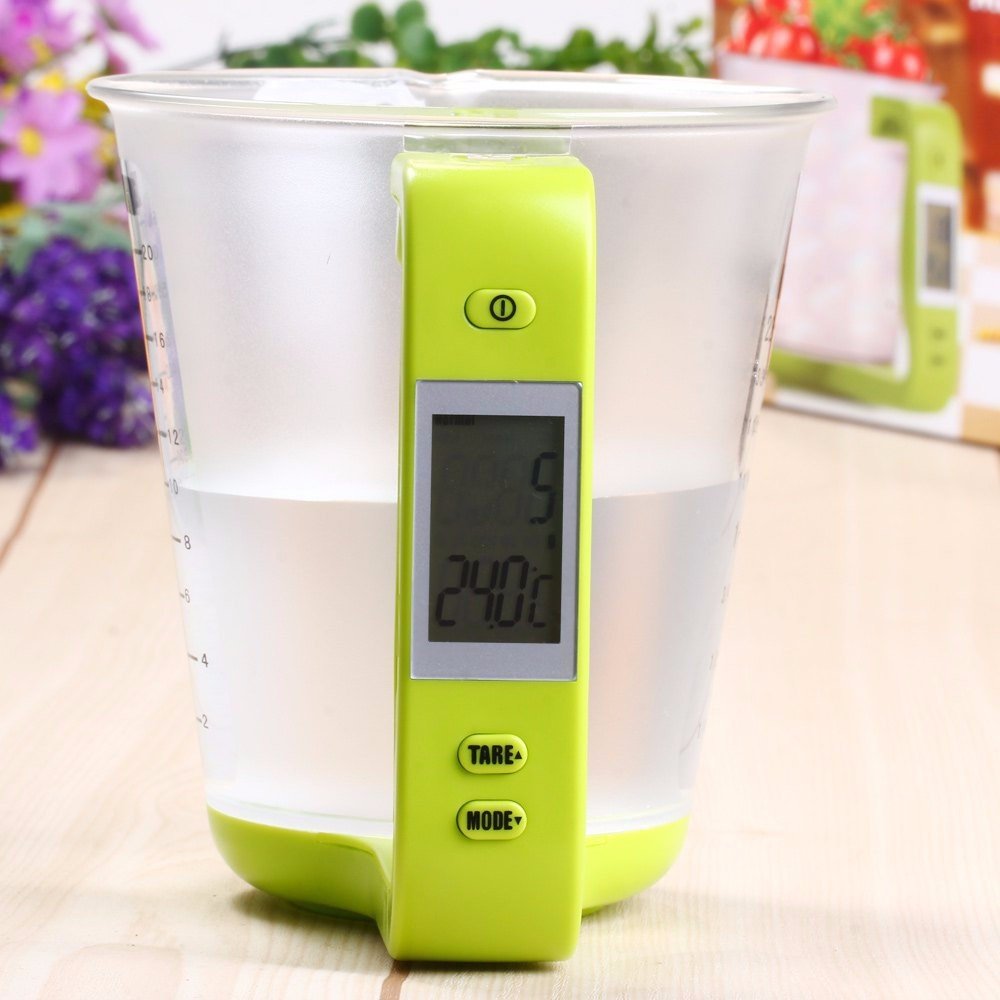 Elettronica da cucina con misurino da 1 kg, bilancia per bilancia alimenti liquidi, bilancia per latte e caffè