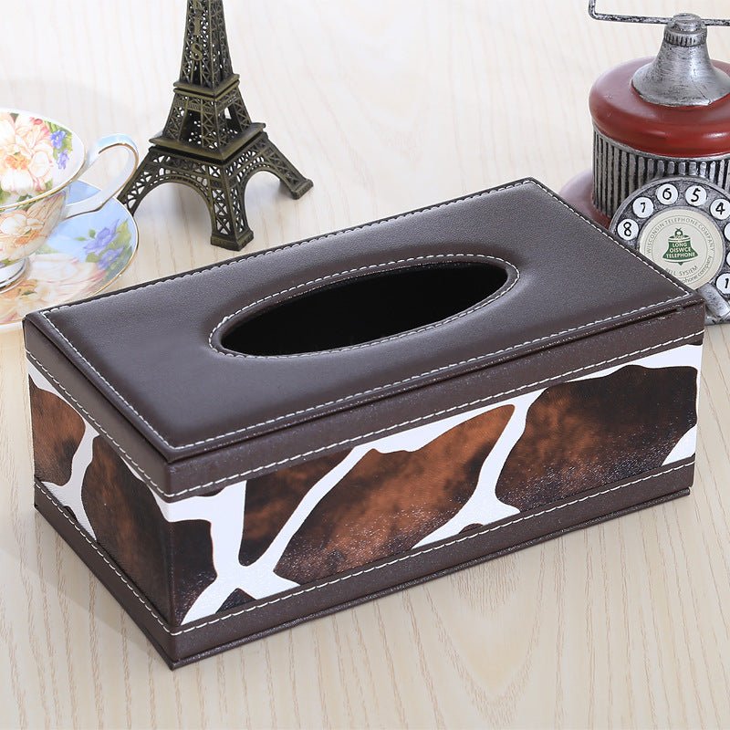 Scatola fazzoletti pelle nera - design moderno hotel