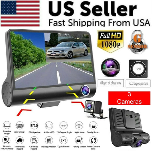Telecamera DVR auto 1080P HD doppia lente dash cam sensore G