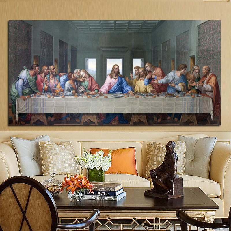 Nucleo di tela dell'Ultima Cena del dipinto a olio di Leonardo da Vinci