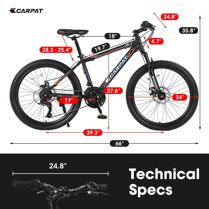 Mountain bike 24 pollici ruote dettaglio pneumatici acciaio
