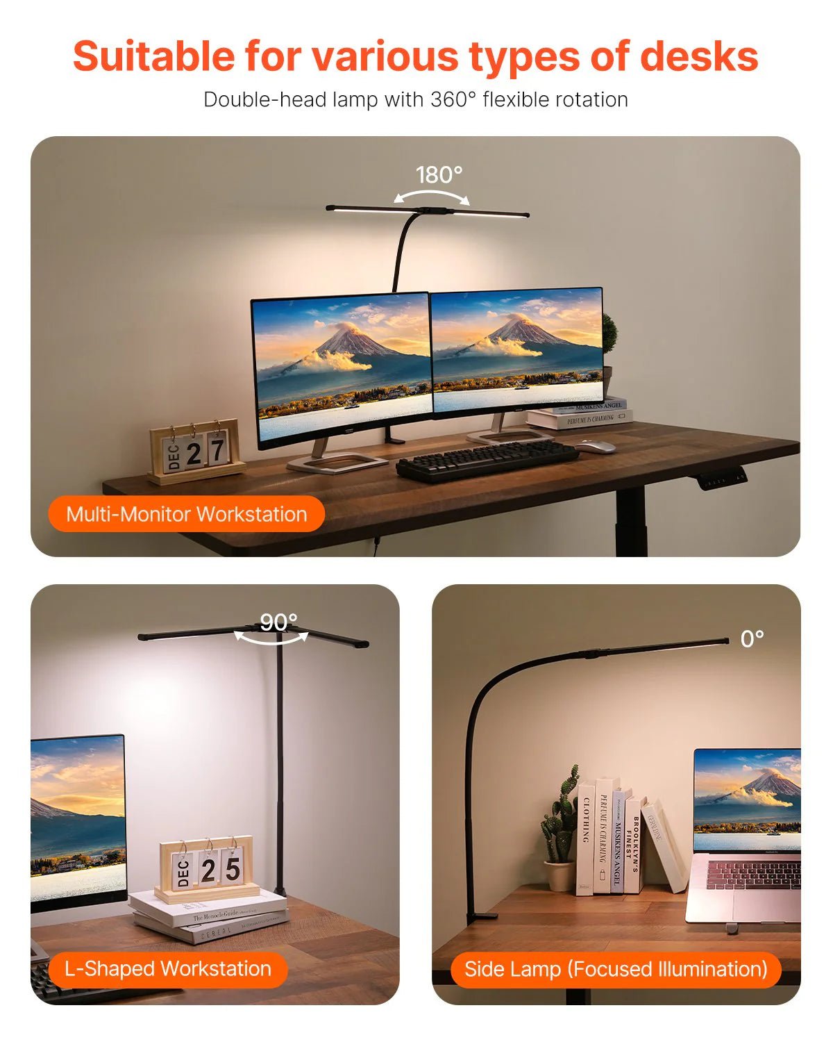 Lampada LED scrivania con morsetto collo d'oca flessibile per ufficio