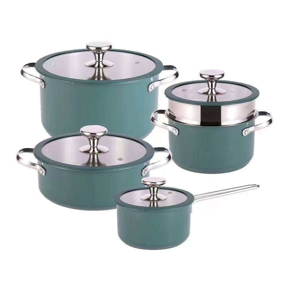 Set pentole zuppa eleganti - Acciaio 304 lucido