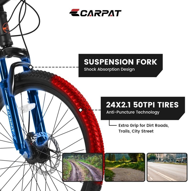 Mountain bike 24 pollici vista laterale cambio Shimano