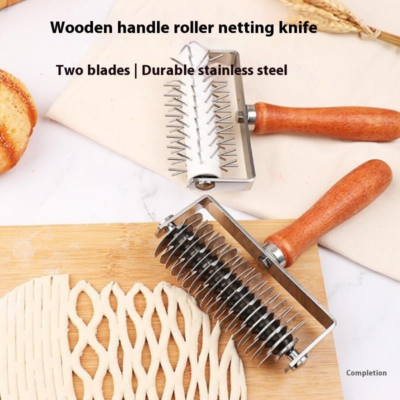 Coltello pasta rotella - Lama inox manico naturale