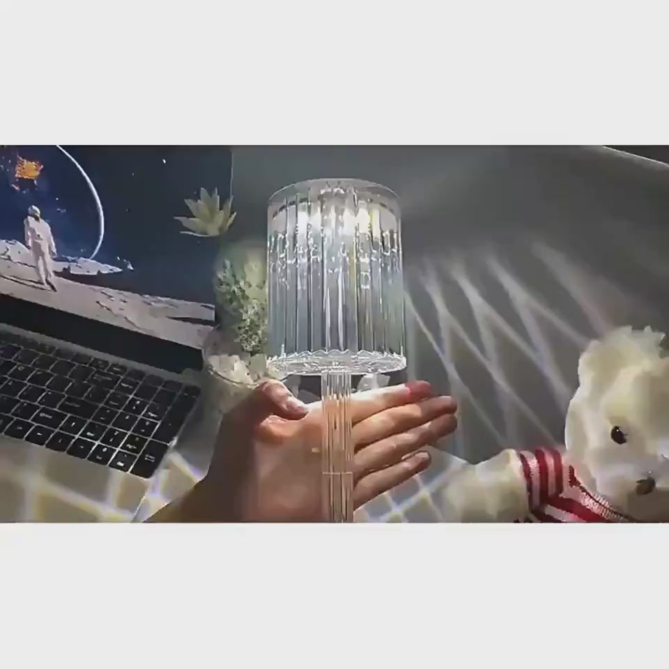 VIDEO Table crystal light - Lampada hotel casa atmosfera 