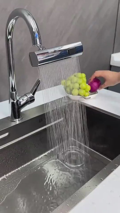 Dimostrazione della tecnologia splash proof e controllo del flusso d'acqua