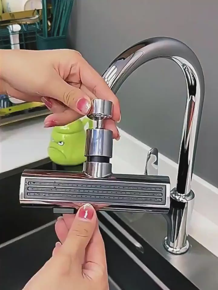 Video dimostrativo del rubinetto da cucina con uscita cascata e protezione dagli schizz