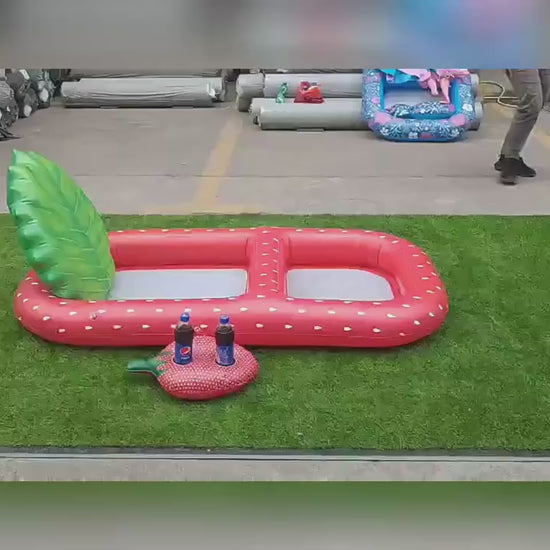 Video galleggiante ananas gonfiabile dimostrazione uso piscina