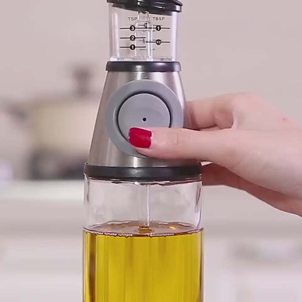 VIDEO Bottiglia vetro funzionamento - 500ml misurabile olio demo (VIDEO)