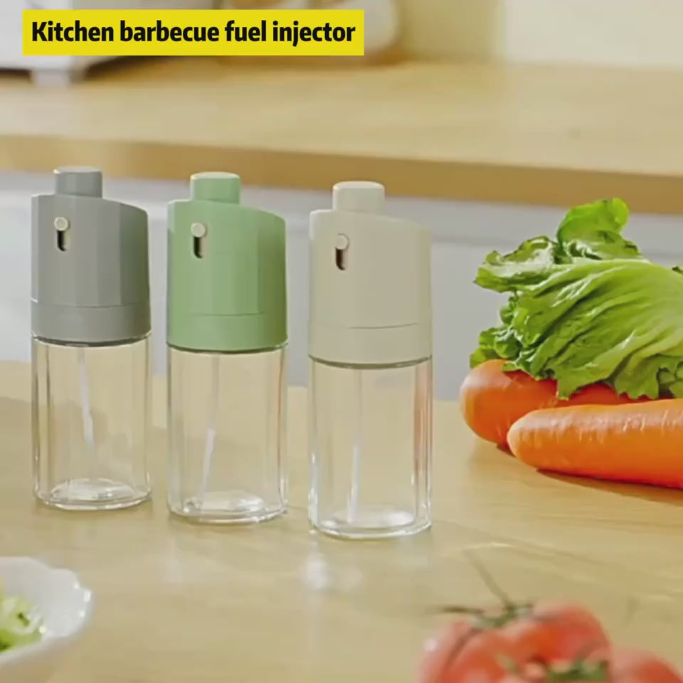 Video dimostrativo della bottiglia olio in vetro 2 in 1 - dispensatore e iniettore
